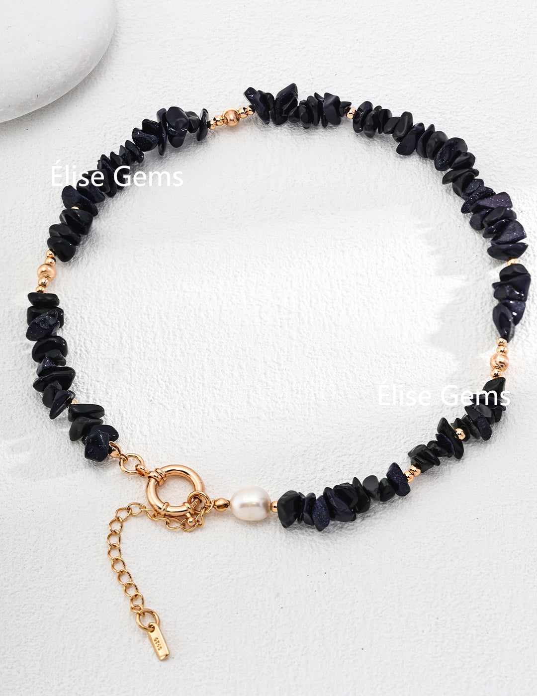 Black Agate Stone Bracelet D0530-2