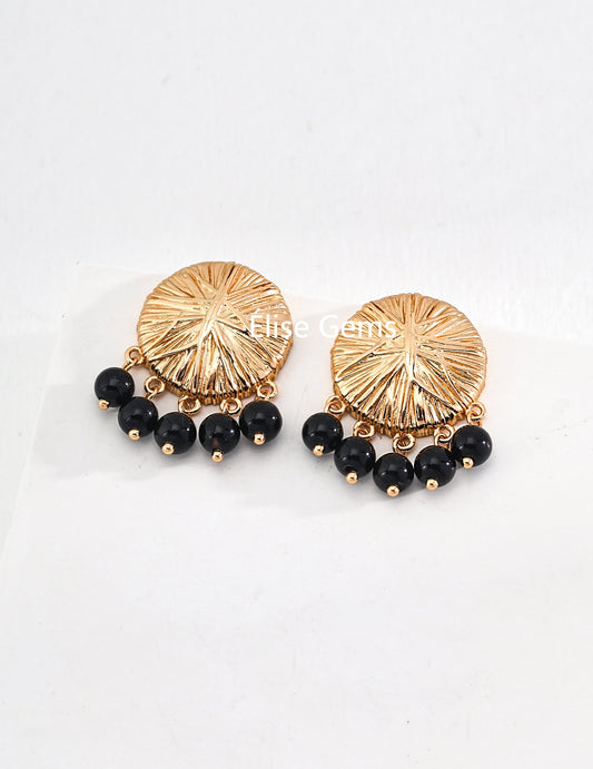 Black Agate Stone Earring E01112-2