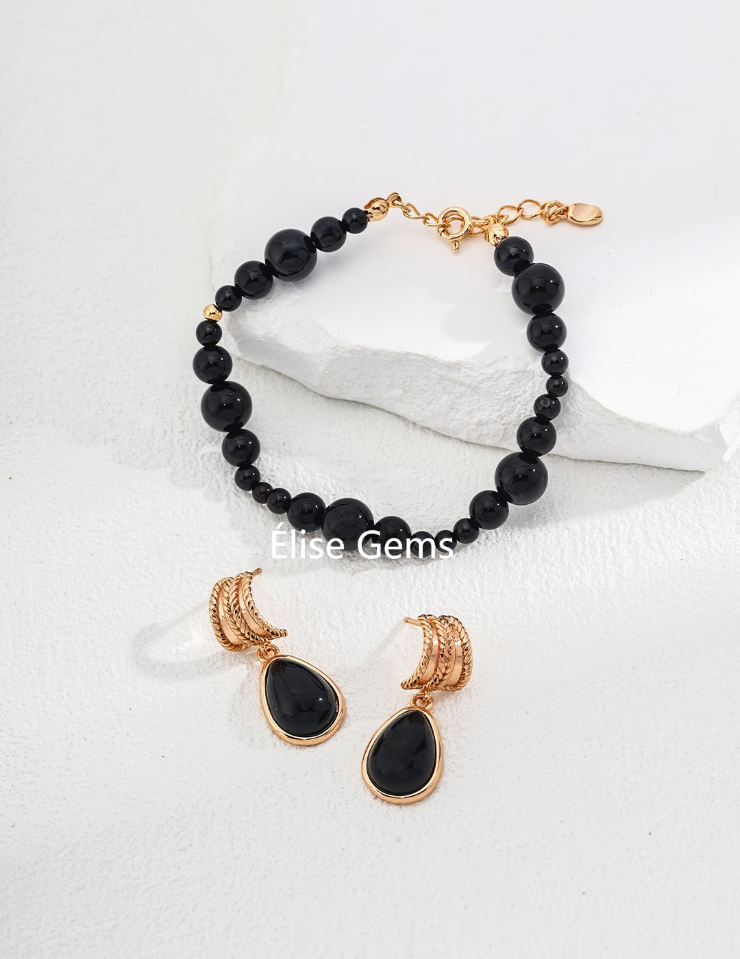 Black Agate Stone Earring E01200-2