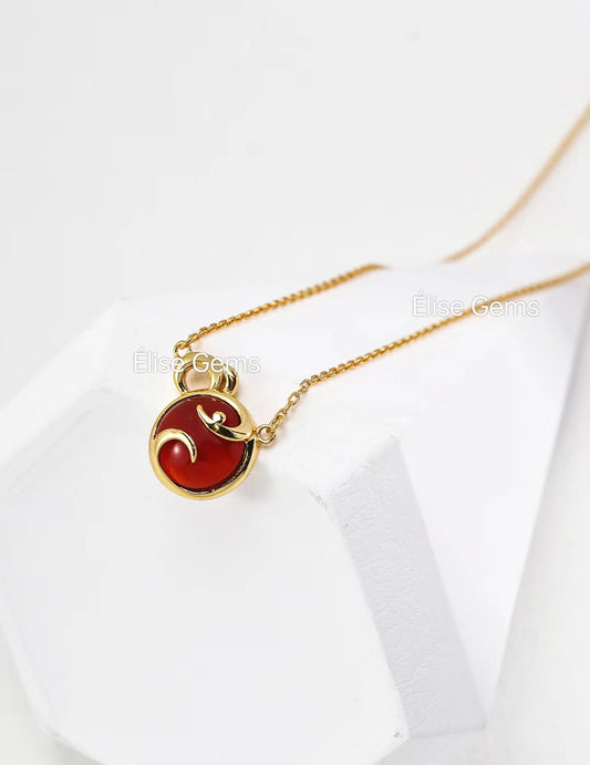 Carnelian Gold Plated Necklace B012