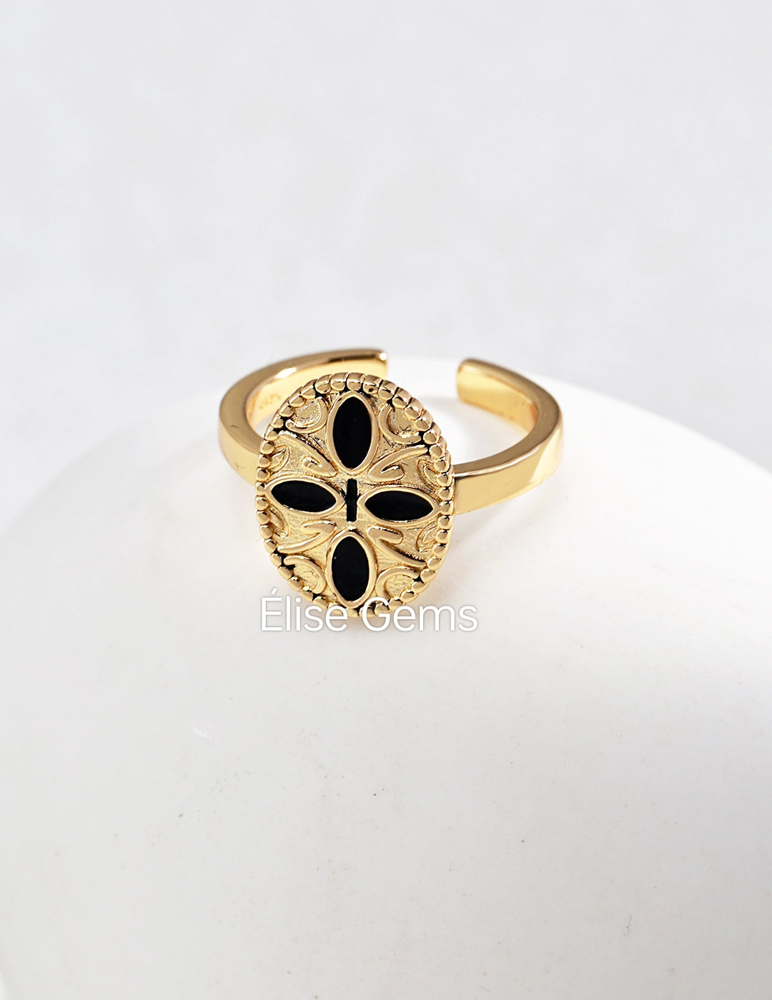 Black Enamel Ring J0232-2