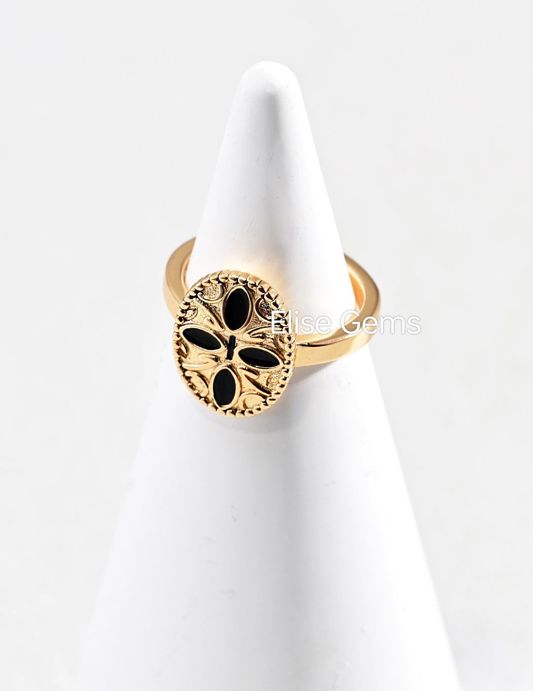 Black Enamel Ring J0232-2