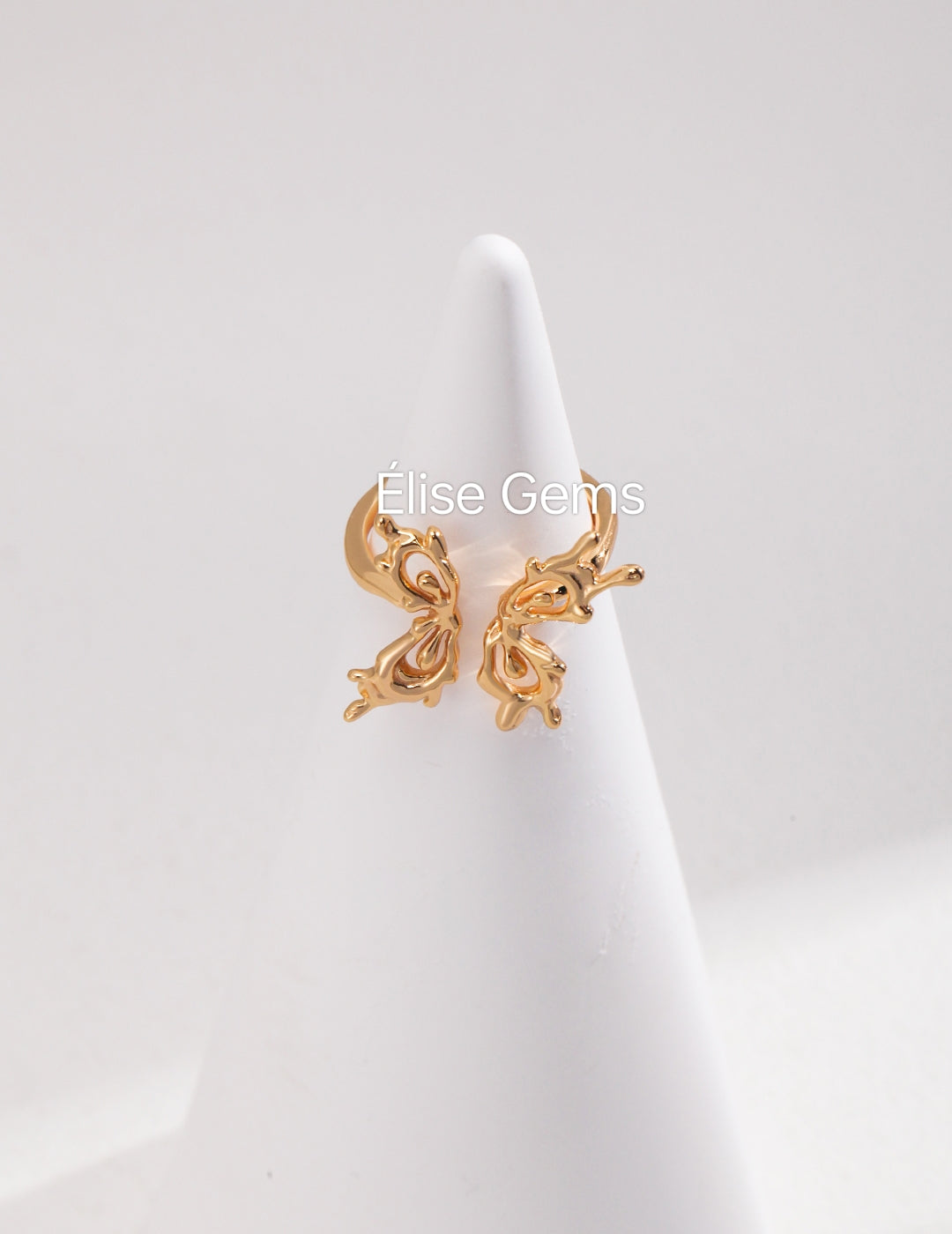 Anillo de mariposa de oro vintage J0207