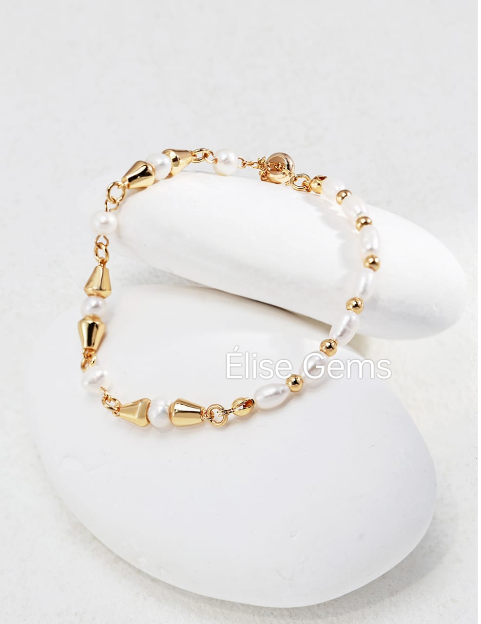 Elegant Gold Plated Pearl Bracelet SL0121-2