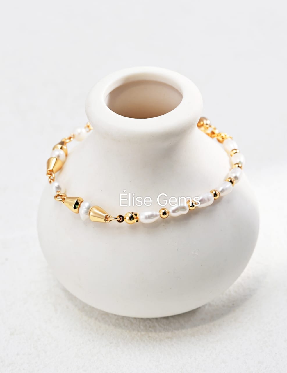 Elegant Gold Plated Pearl Bracelet SL0121-2